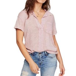 FREE PEOPLE THE POSH TEE DESERT ROSE SIZE XS